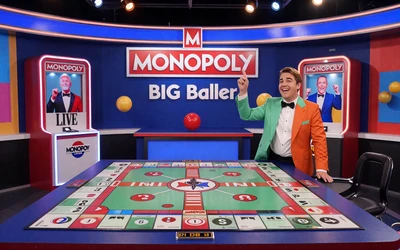 Monopoly Big Baller Live-Spielshow von Evolution Gaming mit Bingo-Maschine und Monopoly-Themenwelt